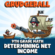 Determining Net Income GRUDGEBALL Math Game - No Prep Grade 9 Review Activity