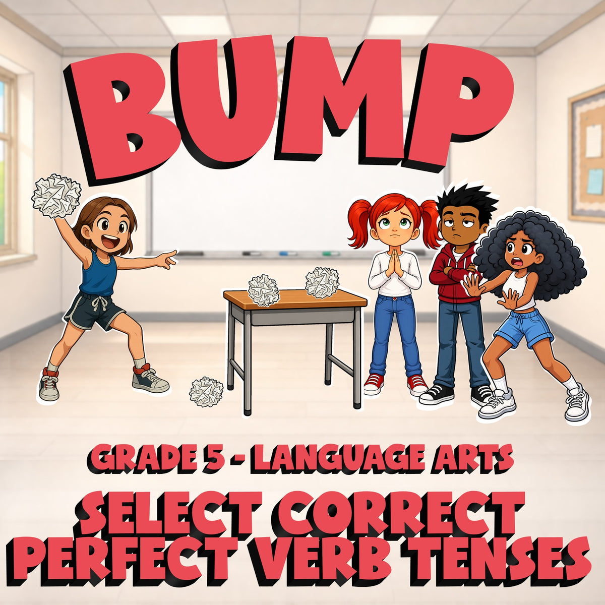 Select Correct Perfect Verb Tenses BUMP ELA Game - No Prep Grade 5 Review