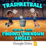 Finding Unknown Angles TRASHKETBALL Math Game - No Prep Grade 4 Review Activity