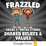 Shared Beliefs & Values FRAZZLED Socials Game - No Prep Grade 3 Review Activity