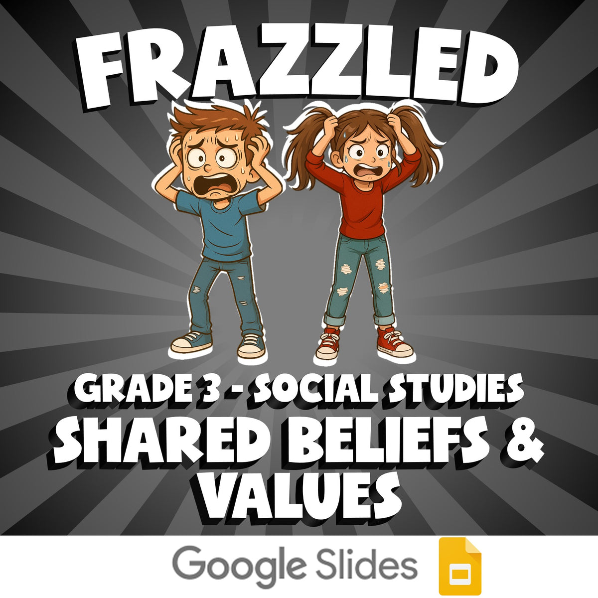 Shared Beliefs & Values FRAZZLED Socials Game - No Prep Grade 3 Review Activity
