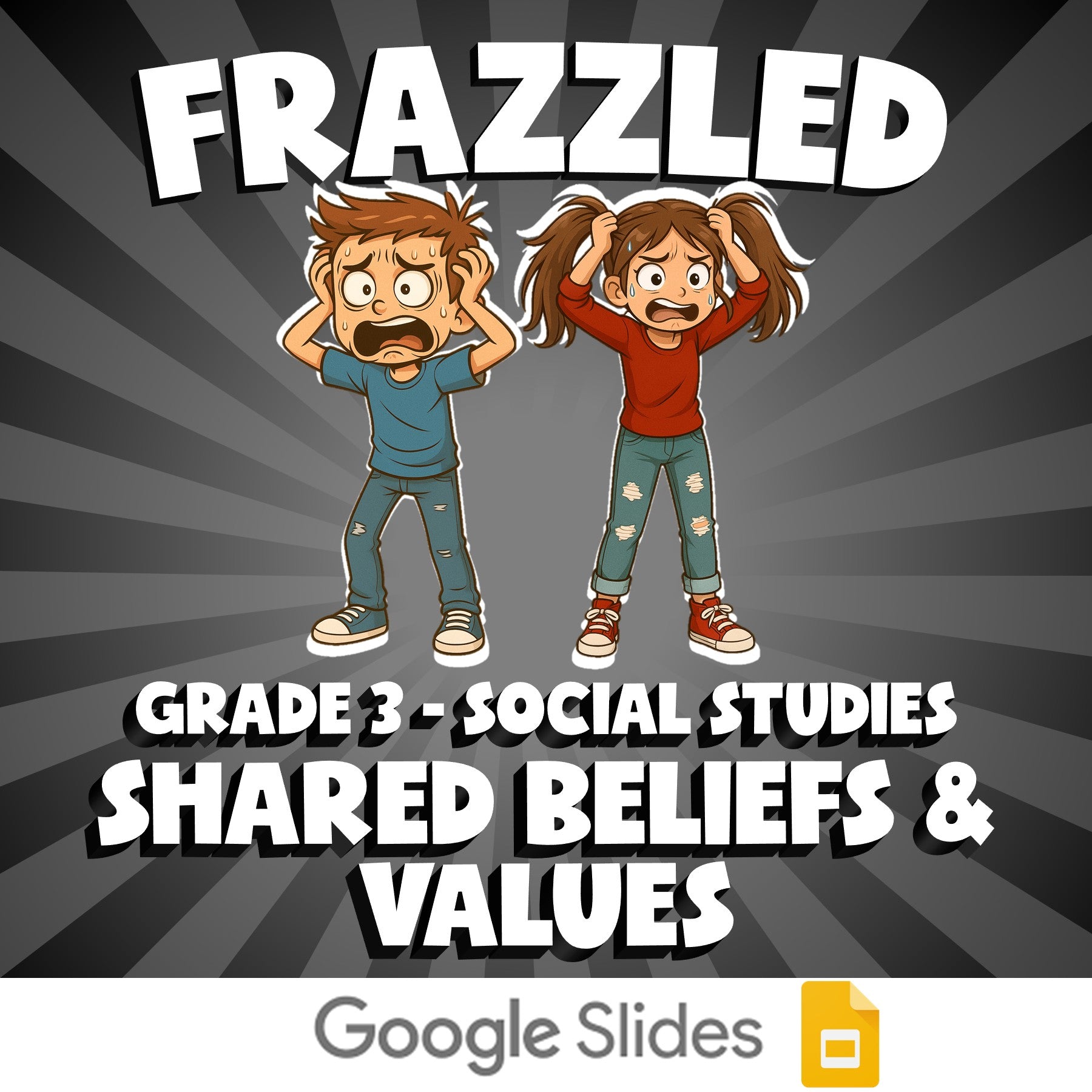 Shared Beliefs & Values FRAZZLED Socials Game - No Prep Grade 3 Review Activity