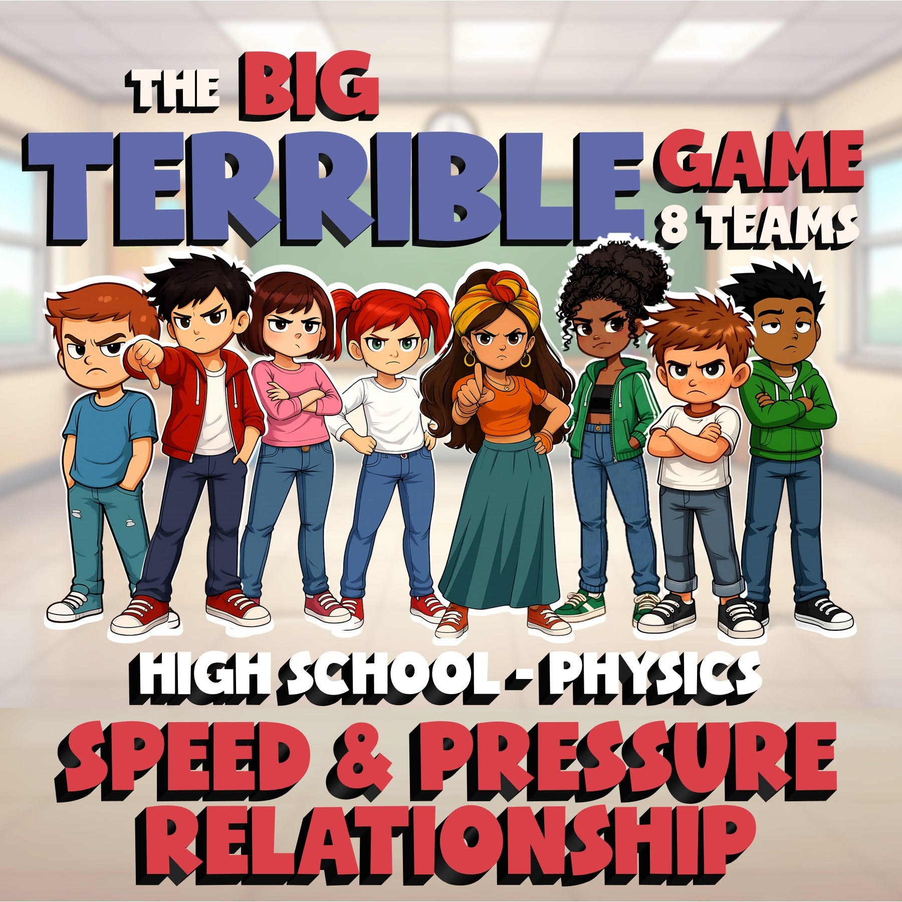 Speed & Pressure Relationship BIG TERRIBLE GAME - No Prep Physics Science Review