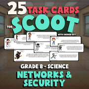 Networks & Security SCOOT TASK CARDS Science Game - No Prep Grade 8 Review