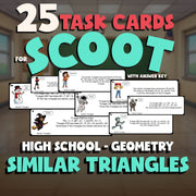 Similar Triangles SCOOT TASK CARDS Math Game - No Prep Geometry Review Activity
