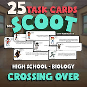 Crossing Over SCOOT TASK CARDS Science Game - No Prep Biology Review Activity
