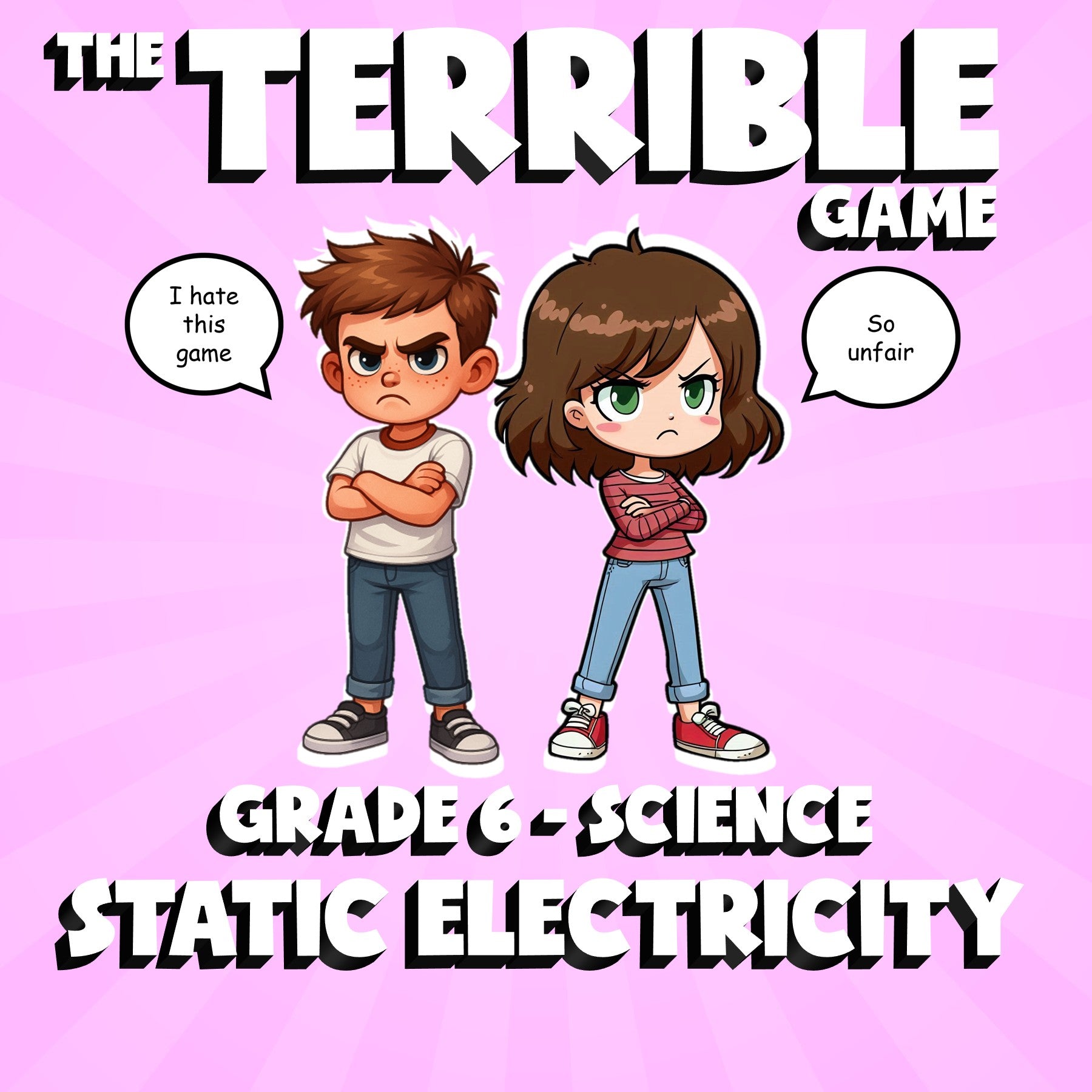Static Electricity THE TERRIBLE GAME - No Prep Grade 6 Science Review Activity