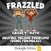 Solving Volume Problems (Using Formulas) FRAZZLED Math Game - No Prep Grade 9