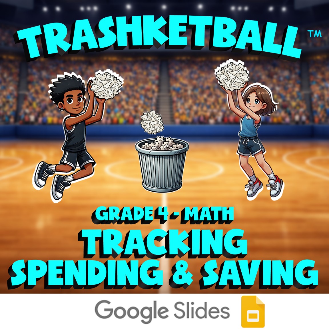 Tracking Spending & Saving TRASHKETBALL Math Game - No Prep Grade 4 Review