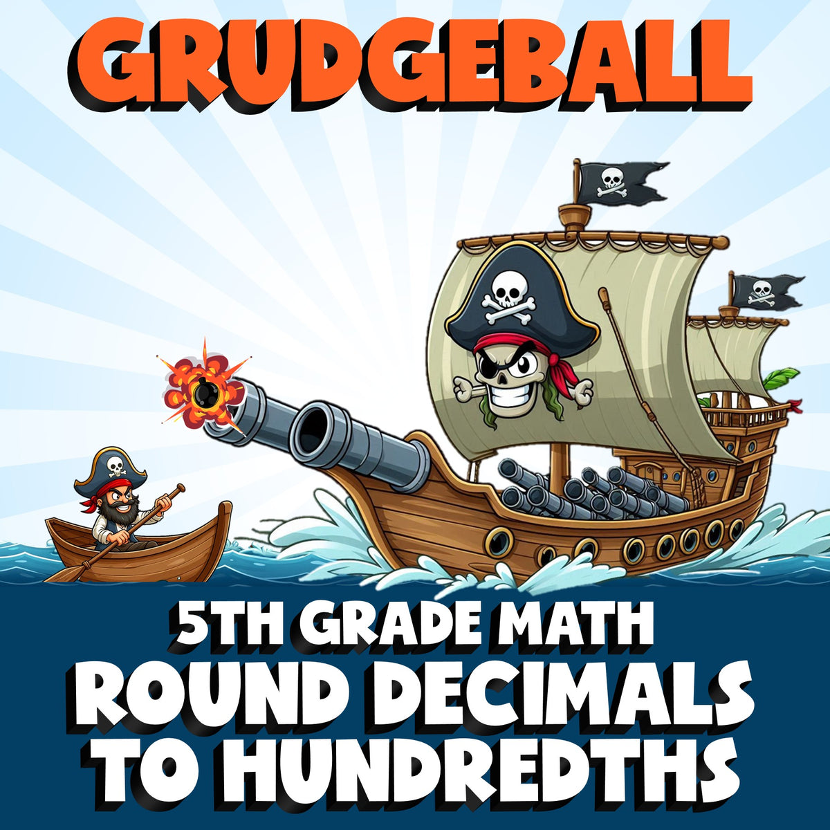 Round Decimals to Hundredths GRUDGEBALL Math Game - No Prep Grade 5 Review