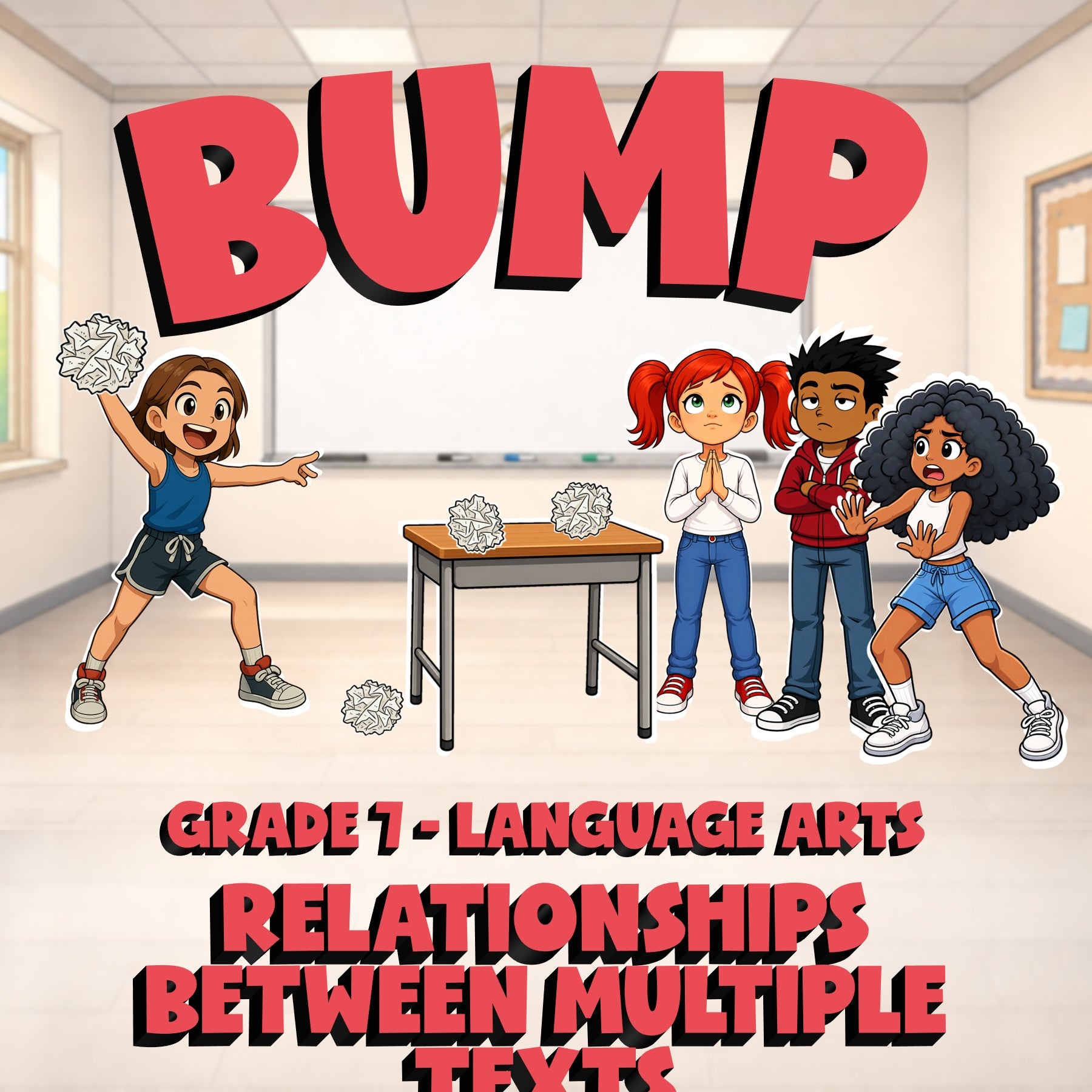 Relationships Between Multiple Texts BUMP ELA Game - No Prep Grade 7 Review