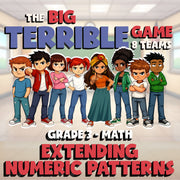 Extending Numeric Patterns BIG TERRIBLE GAME - No Prep Grade 3 Math Review