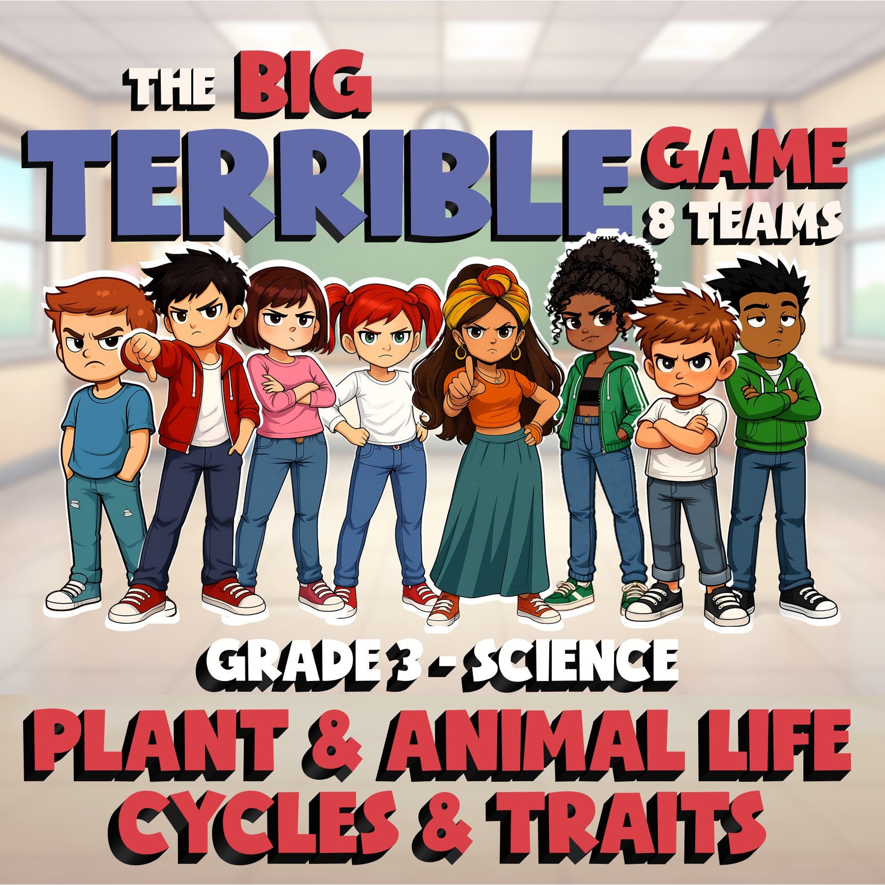 Plant & Animal Life Cycles & Traits BIG TERRIBLE GAME - Grade 3 Science Review