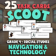 Navigation & Technology SCOOT TASK CARDS Socials Game - No Prep Grade 4 Review