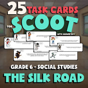 The Silk Road SCOOT TASK CARDS Socials Game - No Prep Grade 6 Review Activity