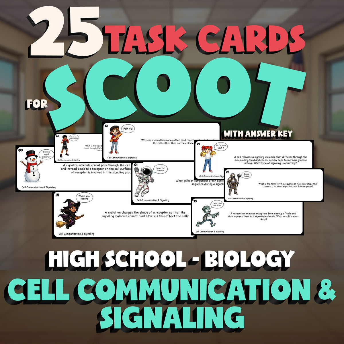 Cell Communication & Signaling SCOOT TASK CARDS Science Game - No Prep Biology