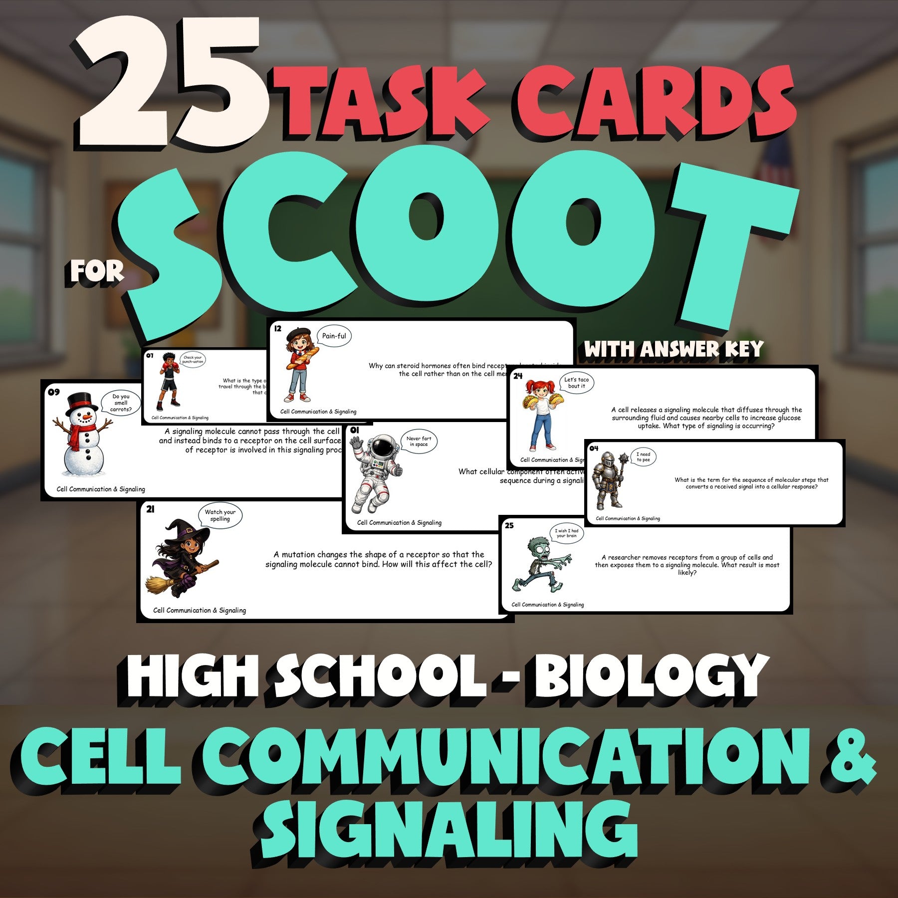 Cell Communication & Signaling SCOOT TASK CARDS Science Game - No Prep Biology