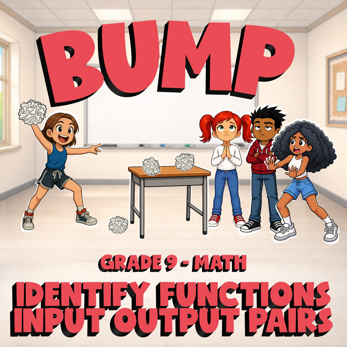 Identify Functions Input Output Pairs BUMP Math Game - No Prep Grade 9 Review