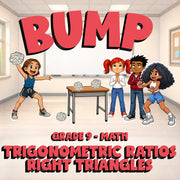 Trigonometric Ratios Right Triangles BUMP Math Game - No Prep Grade 9 Review