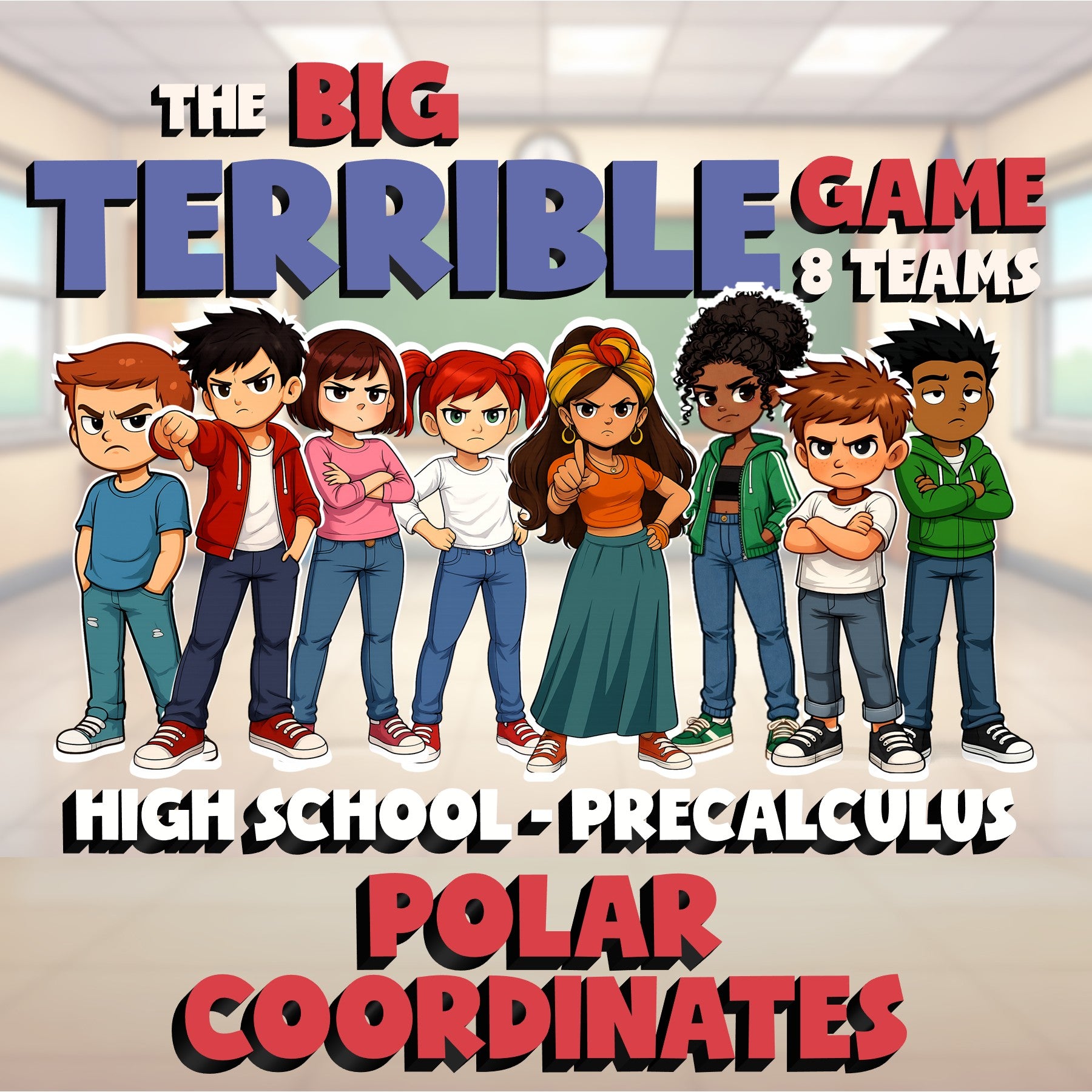 Polar Coordinates BIG TERRIBLE GAME - No Prep PreCalculus Math Review Activity