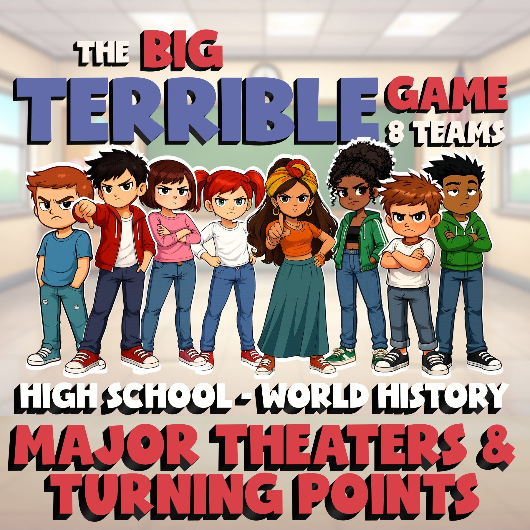 Major Theaters & Turning Points BIG TERRIBLE GAME - No Prep World History Review
