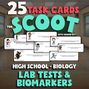 Lab Tests & Biomarkers SCOOT TASK CARDS Science Game - No Prep Biology Review