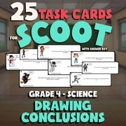 Drawing Conclusions SCOOT TASK CARDS Science Game - No Prep Grade 4 Review
