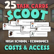 Costs & Access SCOOT TASK CARDS Economics Game - No Prep Review Activity