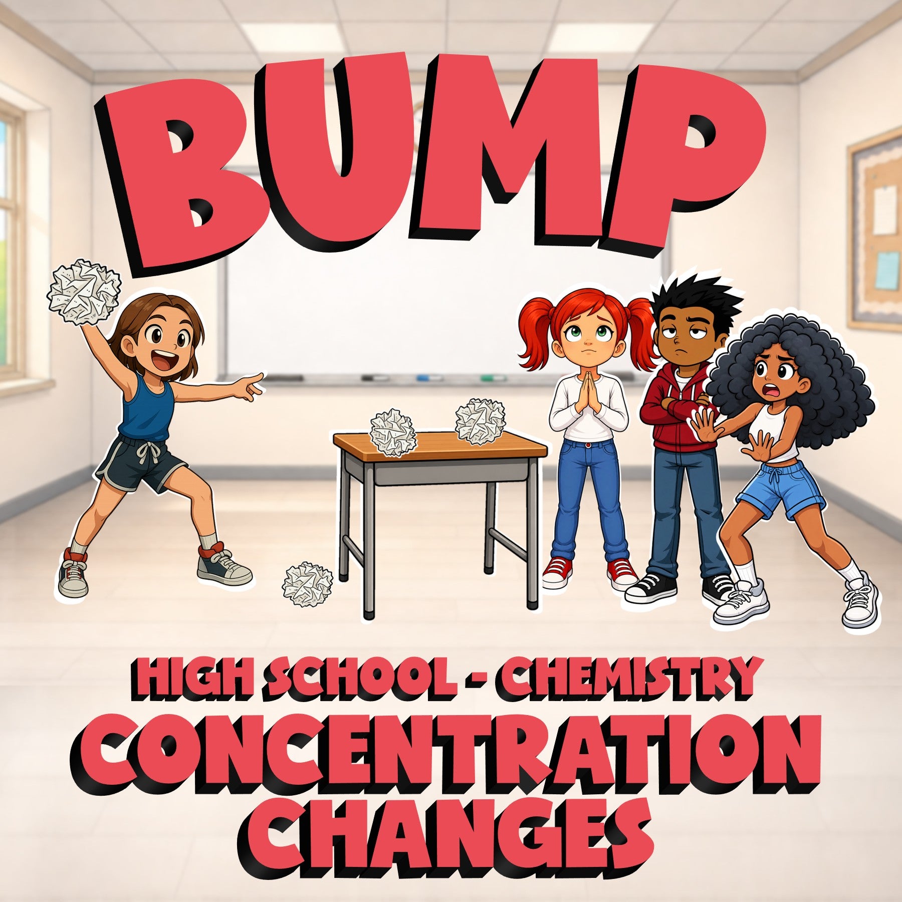 Concentration Changes BUMP Science Game - No Prep Chemistry Review Activity