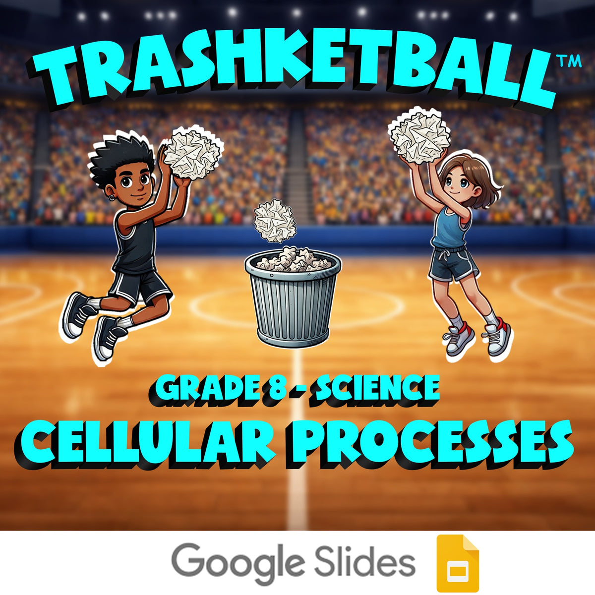 Cellular Processes TRASHKETBALL Science Game - No Prep Grade 8 Review Activity