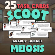 Meiosis SCOOT TASK CARDS Science Game - No Prep Grade 9 Review Activity