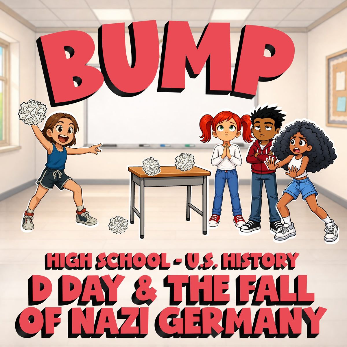 D Day & the Fall of Nazi Germany BUMP U.S. History Game - No Prep Review