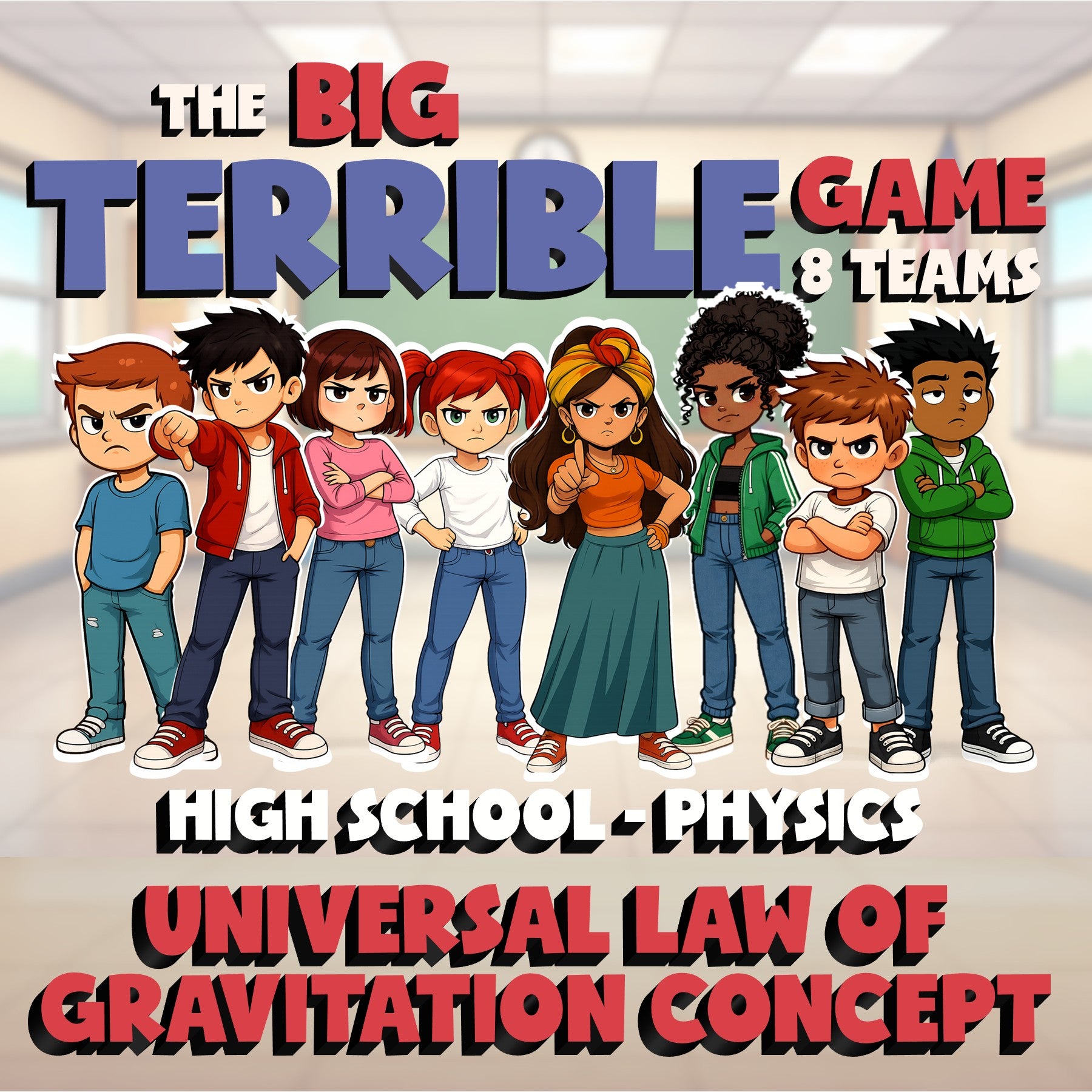 Universal Law of Gravitation Concept BIG TERRIBLE GAME - Physics Science Review