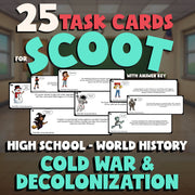 Cold War & Decolonization SCOOT TASK CARDS Game - No Prep World History Review