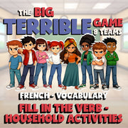 Fill In The Verb - Household Activities BIG TERRIBLE GAME - French Exercise