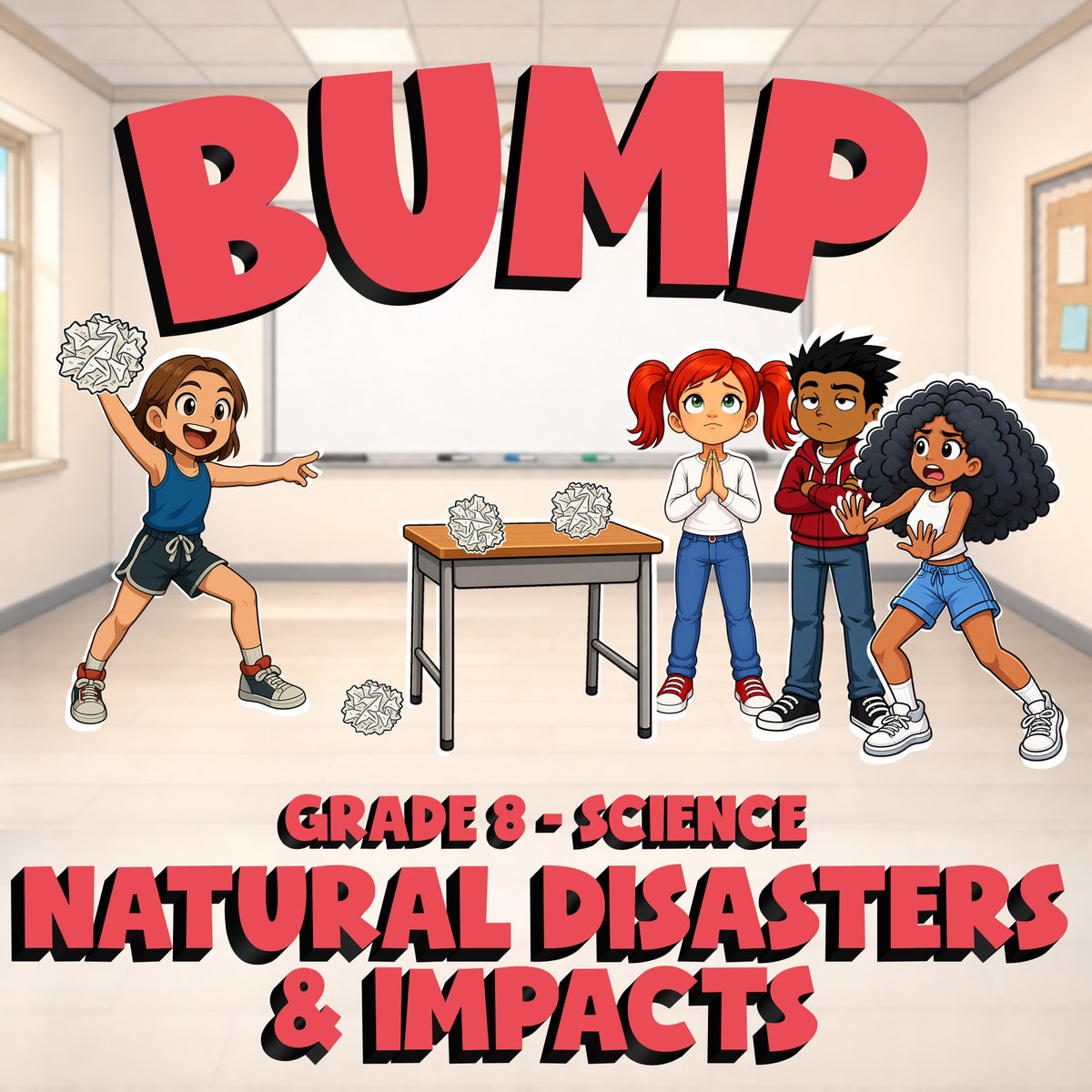 Natural Disasters & Impacts BUMP Science Game - No Prep Grade 8 Review Activity