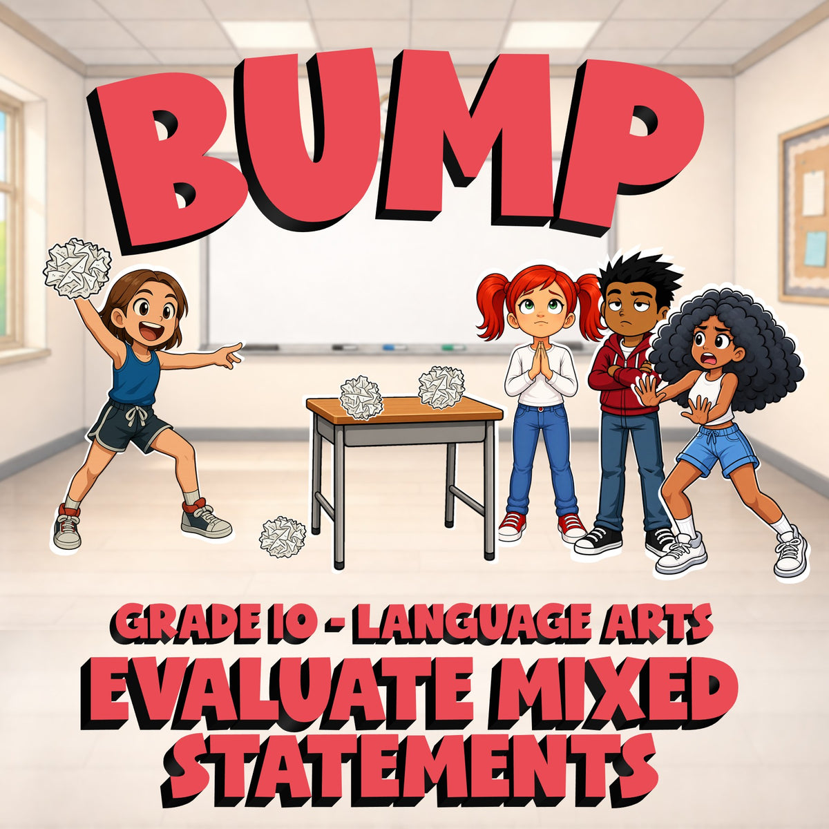 Evaluate Mixed Statements BUMP ELA Game - No Prep Grade 10 Review Activity