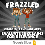 Evaluate Subclaims for Relevance FRAZZLED ELA Game - No Prep Grade 10 Review
