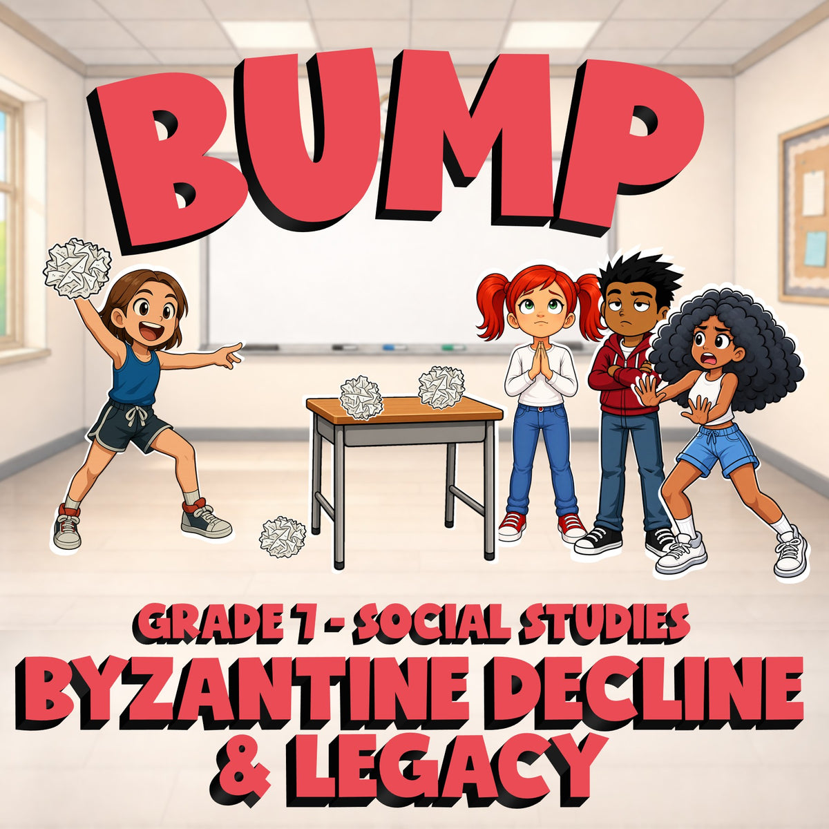 Byzantine Decline & Legacy BUMP Socials Game - No Prep Grade 7 Review Activity