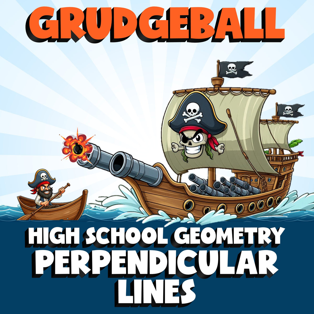 Perpendicular Lines GRUDGEBALL Math Game - No Prep Geometry Review Activity