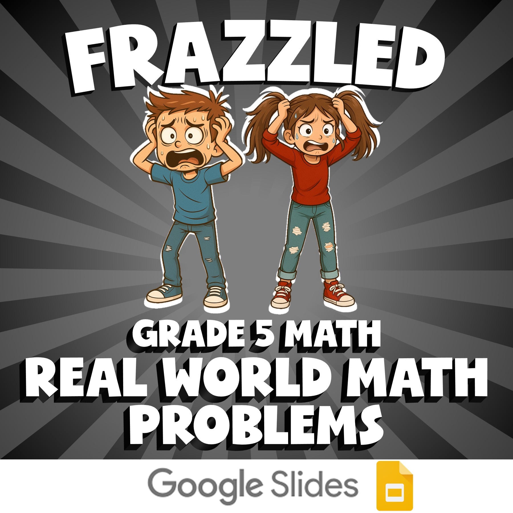 Real World Math Problems FRAZZLED Math Game - No Prep Grade 5 Review Activity