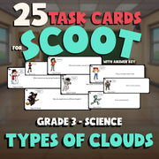 Types of Clouds SCOOT TASK CARDS Science Game - No Prep Grade 3 Review Activity