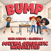 Solving Quadratic Inequalities BUMP Math Game - No Prep Algebra 1 Review