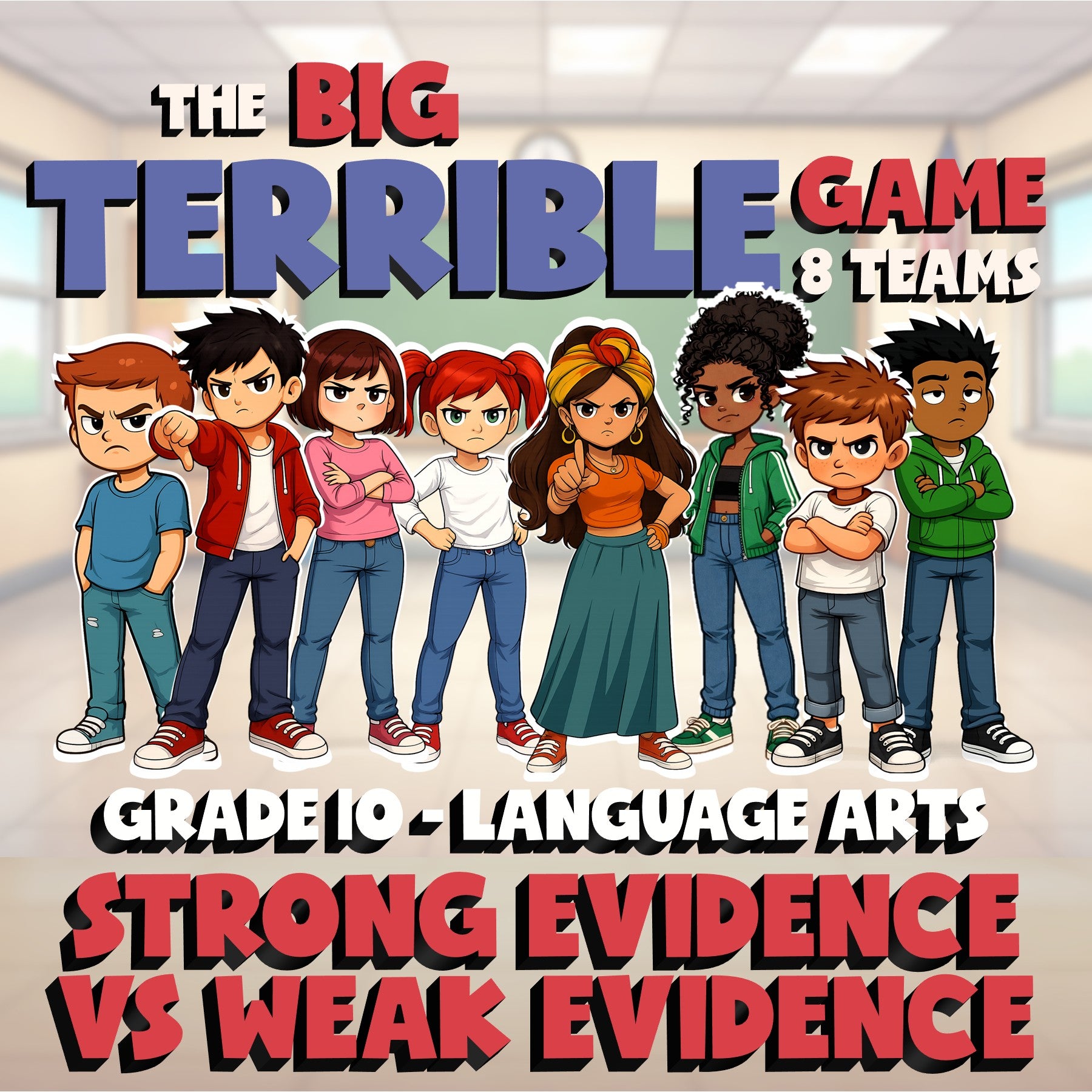 Strong Evidence vs Weak Evidence BIG TERRIBLE GAME - No Prep Grade 10 ELA Review