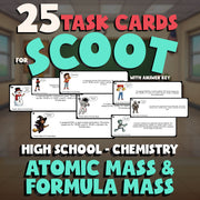 Atomic Mass & Formula Mass SCOOT TASK CARDS Science Game - No Prep Chemistry