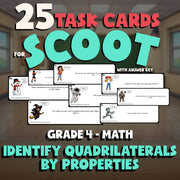 Identify Quadrilaterals by Properties SCOOT TASK CARDS Math Game - Grade 4