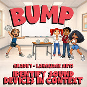 Identify Sound Devices in Context BUMP ELA Game - No Prep Grade 7 Review