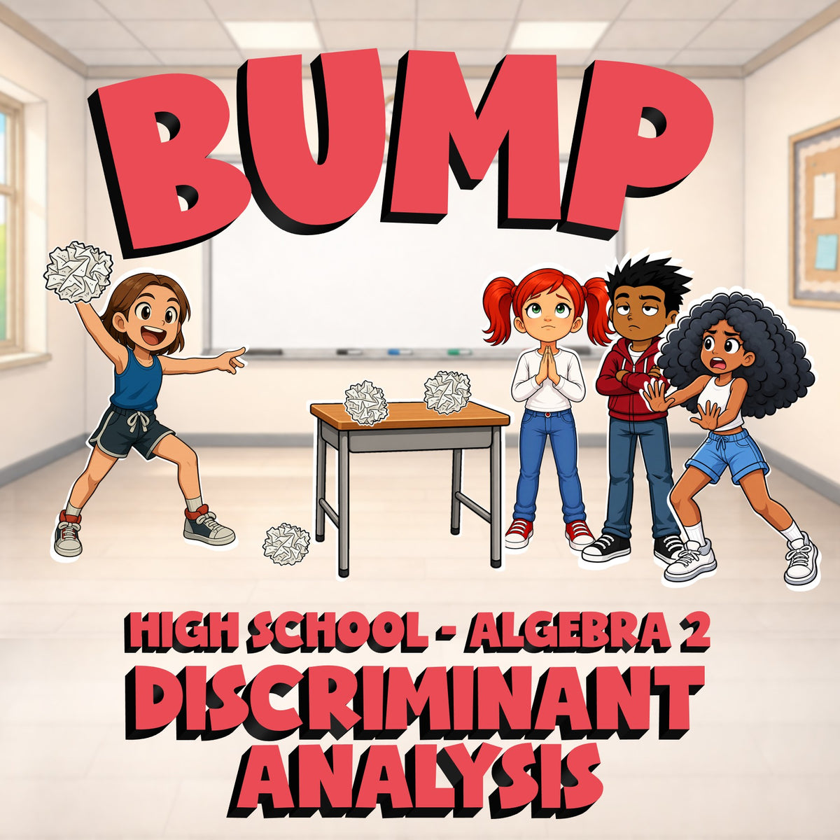 Discriminant Analysis BUMP Math Game - No Prep Algebra 2 Review Activity