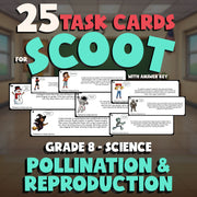 Pollination & Reproduction SCOOT TASK CARDS Science Game - No Prep Grade 8
