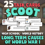 Long Term Causes of World War I SCOOT TASK CARDS Game - No Prep World History